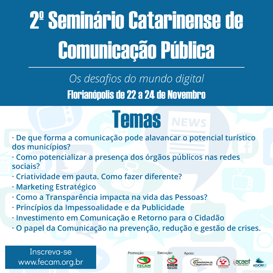 Você está visualizando atualmente Importância e desafios da comunicação pública pautam evento em Florianópolis