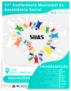 Leia mais sobre o artigo No dia 4 de setembro acontecerá a 11ª Conferência Municipal de Assistência Social