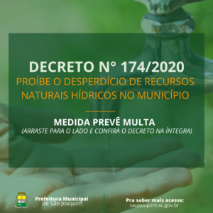 Leia mais sobre o artigo Decreto Municipal proíbe o desperdício de água e prevê multa