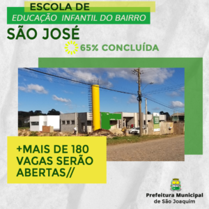 Leia mais sobre o artigo Escola de Educação Infantil do Bairro São José está 65% concluída