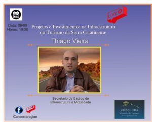 Leia mais sobre o artigo Secretário de Infraestrutura Thiago Vieira participa hoje de live do Conserra