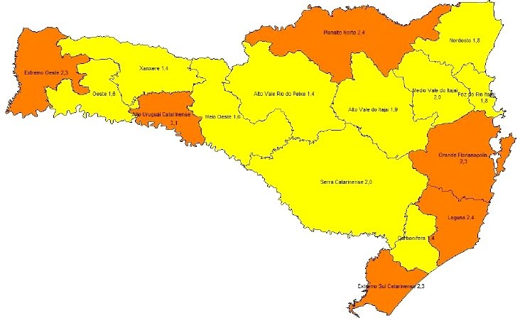 Você está visualizando atualmente Serra Catarinense retorna para o Risco Potencial Alto