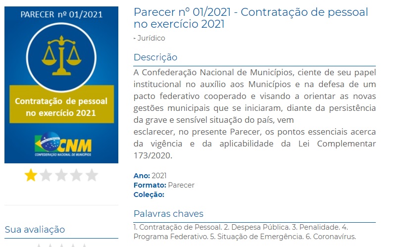 Leia mais sobre o artigo Parecer Jurídico da CNM alerta sobre os efeitos da LC 173/2020 nas contratações de pessoal neste ano