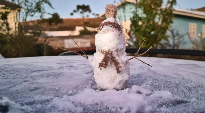 Leia mais sobre o artigo -4.2ºC! Com frio intenso no Caminhos da Neve foi possível até fazer boneco de geada