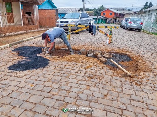 Leia mais sobre o artigo Prefeitura de Campo Belo do Sul continua com ação de tapa-buraco