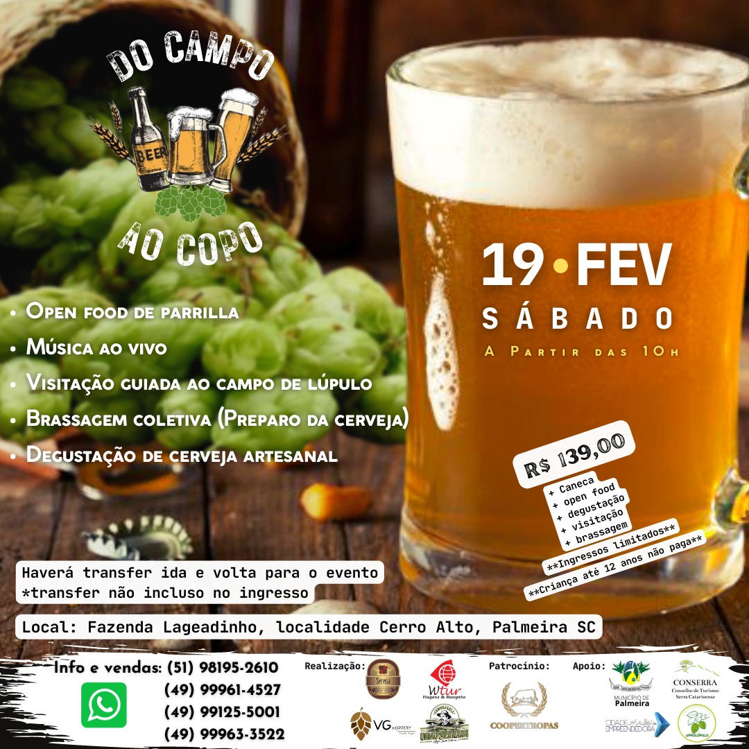 Você está visualizando atualmente Evento em campo de lúpulo insere Palmeira na Rota Cervejeira da Serra