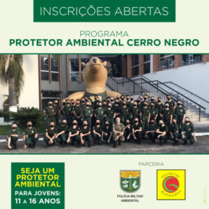 Leia mais sobre o artigo ABERTAS AS INSCRIÇÕES PARA O PROTETOR AMBIENTAL, TURMA DE CERRO NEGRO