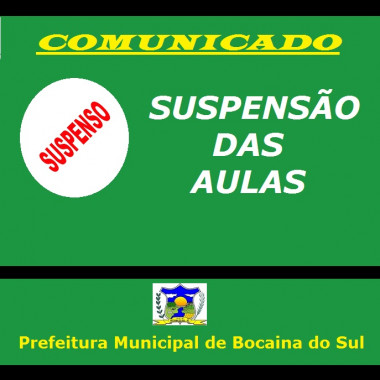 Você está visualizando atualmente Aulas suspensas em Bocaina do Sul