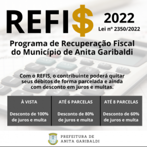 Leia mais sobre o artigo Prefeitura de Anita oferece descontos na regularização de dívidas através do Refis