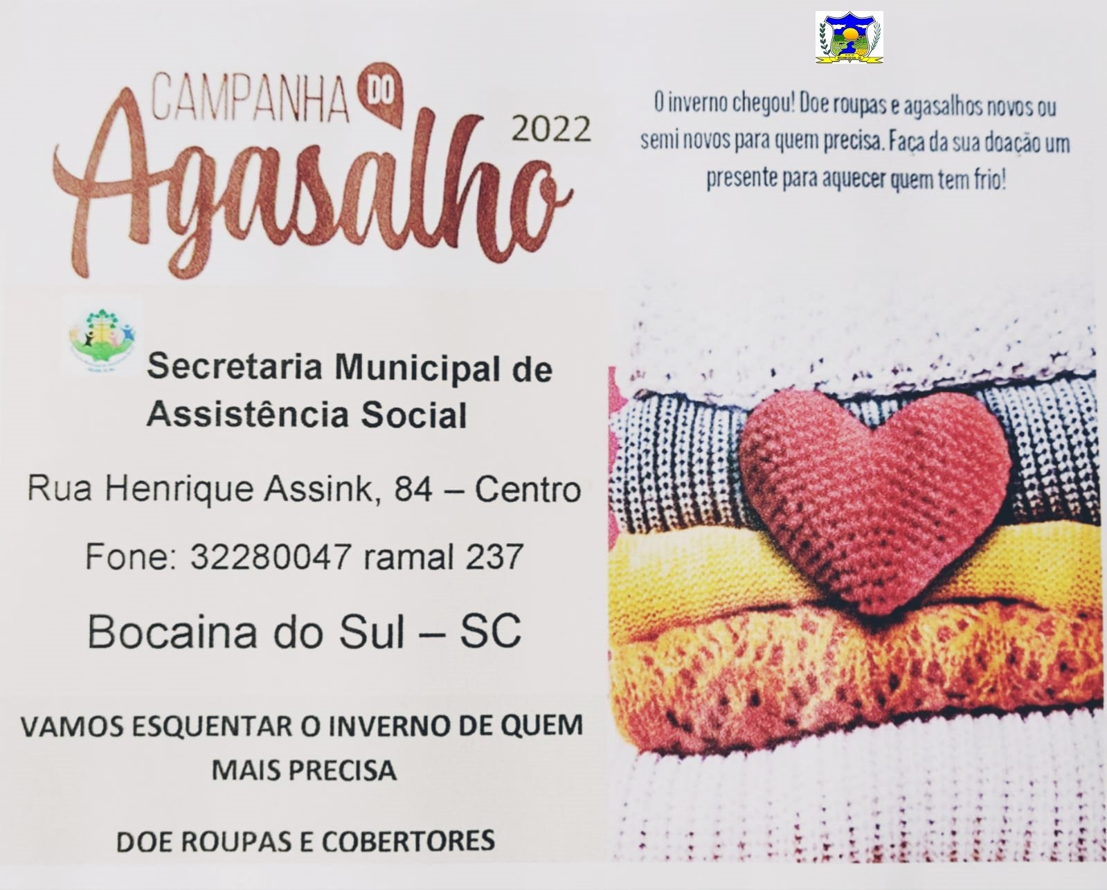 Leia mais sobre o artigo Campanha do Agasalho 2022