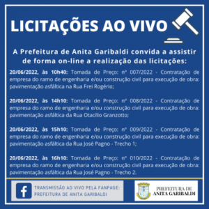 Leia mais sobre o artigo Lançadas as licitações para pavimentação asfáltica das Ruas Frei Rogério, Otacílio Granzotto e José Pagno