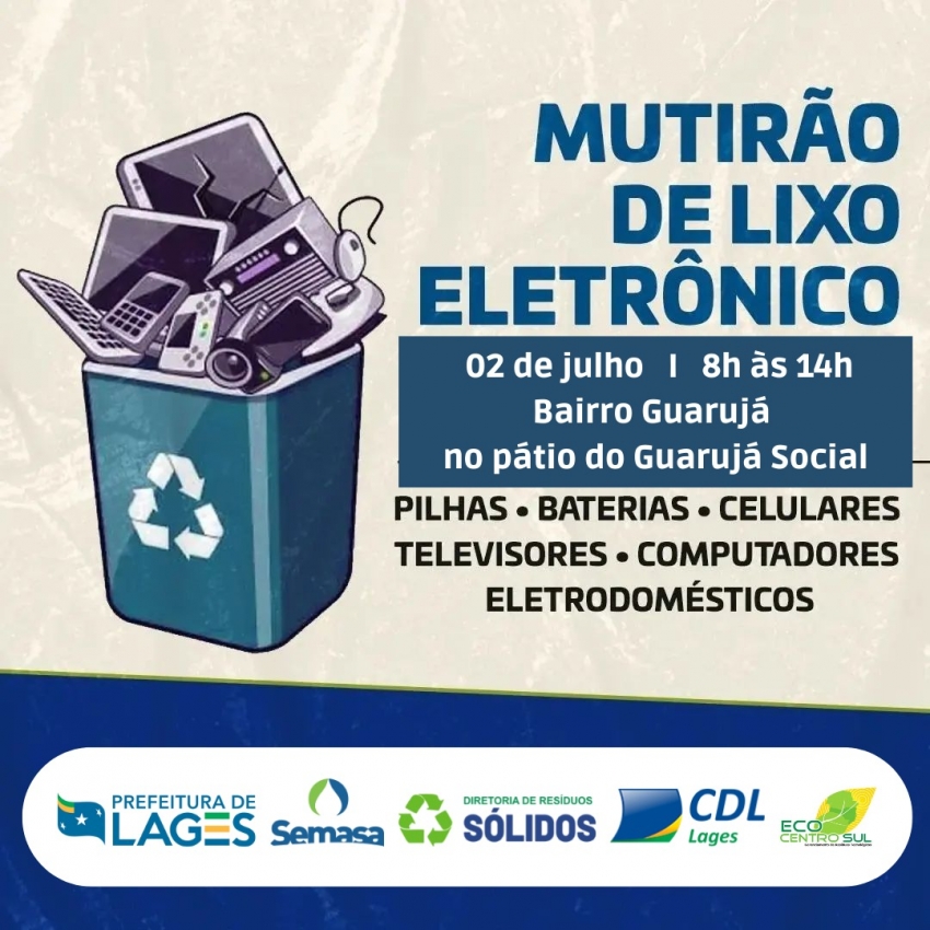 Leia mais sobre o artigo Mutirão de recolhimento de lixo eletrônico ocorrerá sábado, no Guarujá