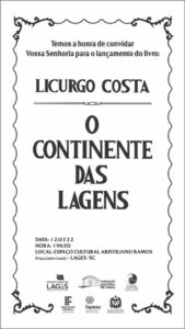 Leia mais sobre o artigo Prefeitura de Lages e Fundação Cultural promovem o relançamento do livro “O Continente das Lagens”