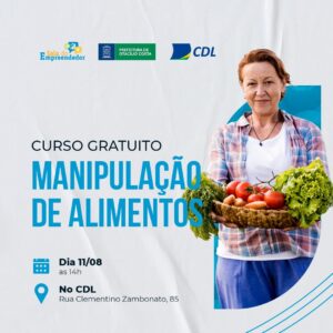 Leia mais sobre o artigo Curso gratuito de Manipulação de Alimentos