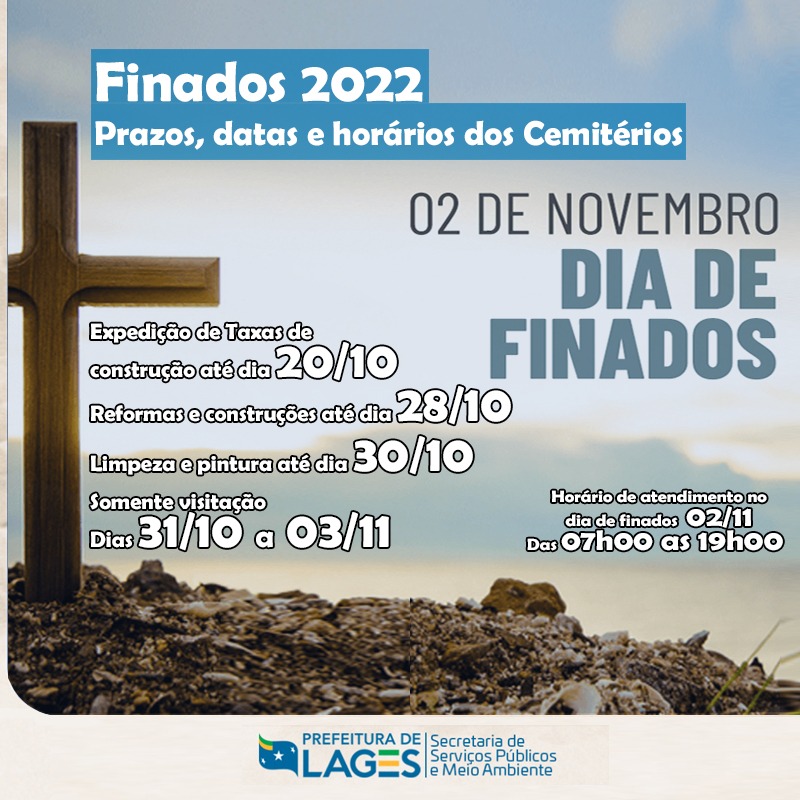 Você está visualizando atualmente Prefeitura de Lages define prazos para serviços nos cemitérios municipais para o Dia de Finados 2022