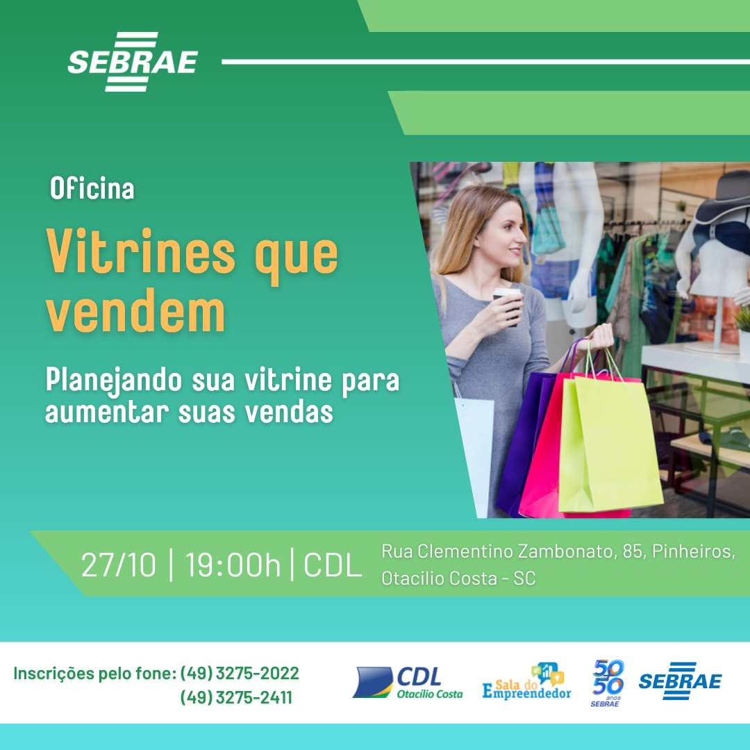 Você está visualizando atualmente Sebrae/SC promove oficina de vitrines a lojistas de Otacílio Costa