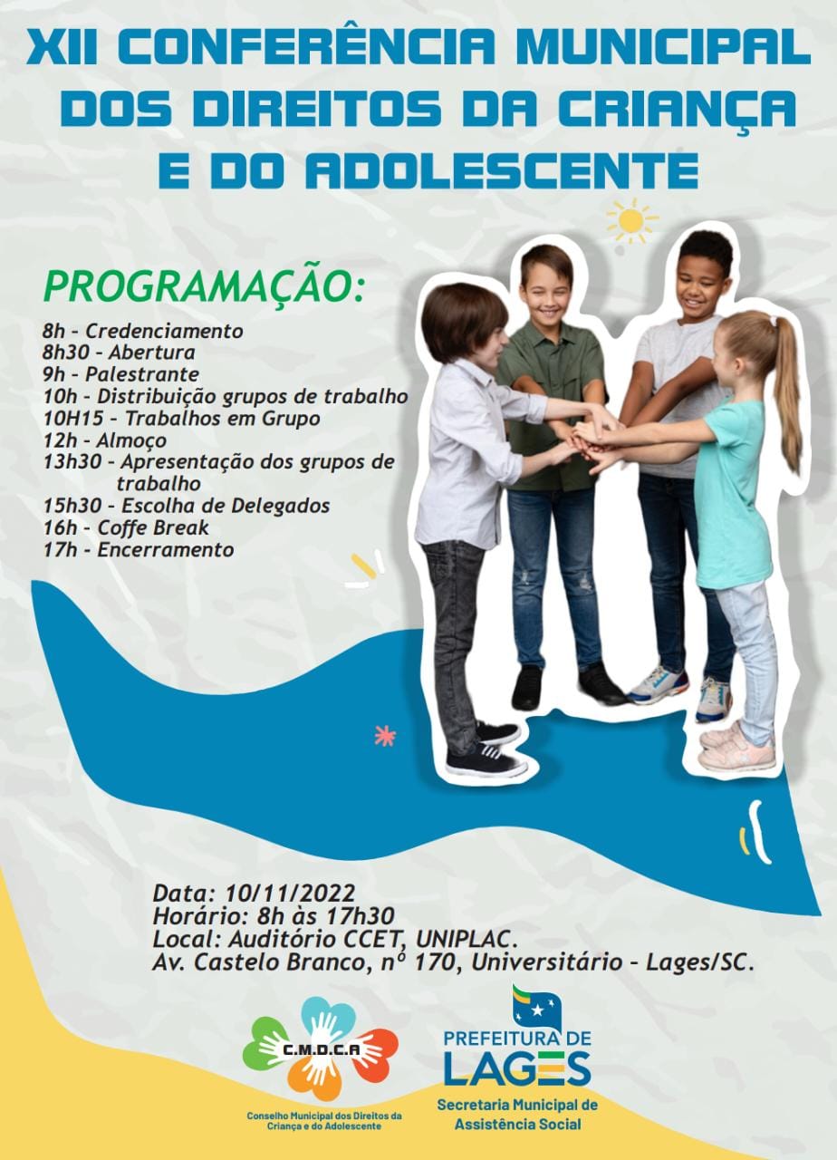 Leia mais sobre o artigo XII Conferência Municipal da Criança e do Adolescente será nesta quinta-feira (10), em Lages