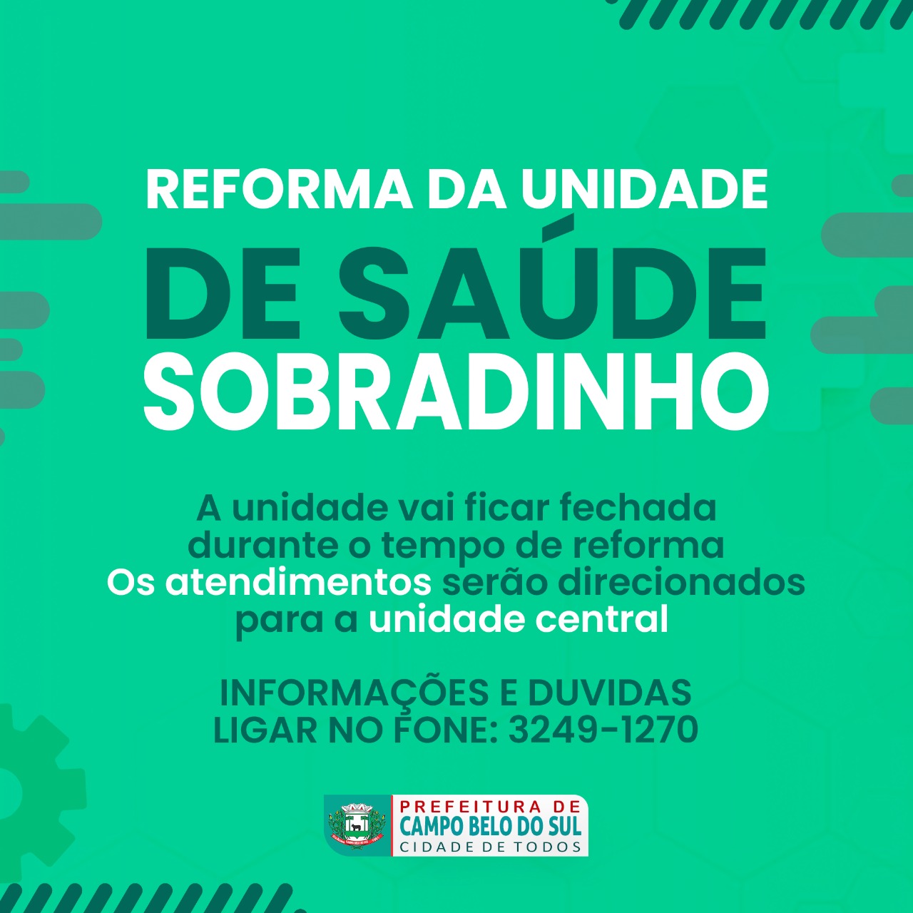 Você está visualizando atualmente Prefeitura anuncia reforma da unidade de Saúde do bairro Sobradinho