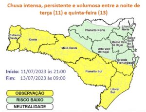Leia mais sobre o artigo Santa Catarina terá grande volume de chuva esta semana